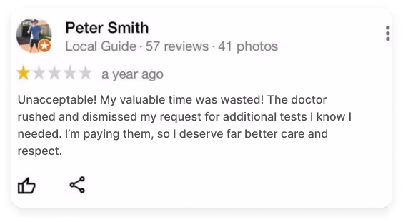 Bad google business profile review