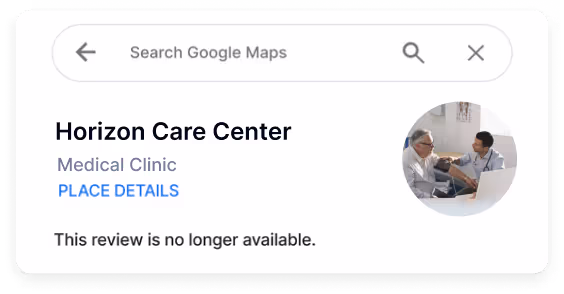 Business profile after review removal